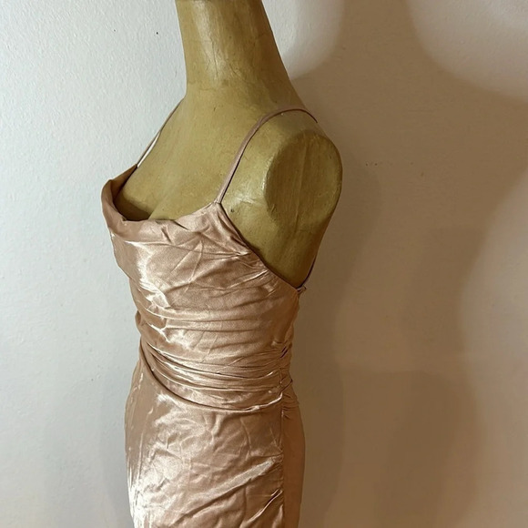 Shona Joy sz 2 La Lune pink champagne strappy gown maxi length great condition - Picture 4 of 10